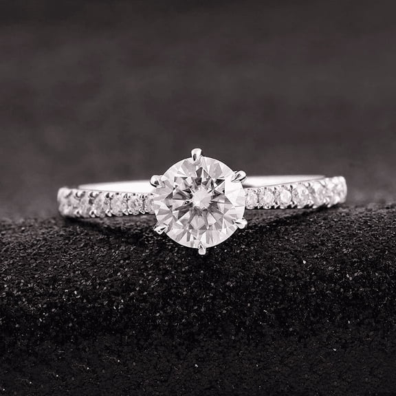 Alpha 2 Go Silvago Jewel 1.4 Ct Oval Cut Lab-Created Simulated Diamond Solitaire ...