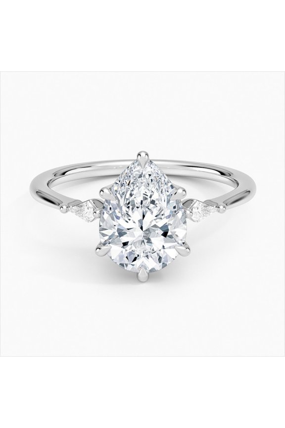 14K Gold Plated 14K Rings - 2.1 Ct Pear Cut Moissanite Rings - Latest Engagement Moissanite Rings for Women's - Special Occasion Ring Her - Gifts - 's Day Gifts