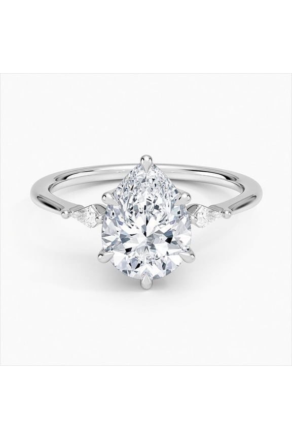 14K Gold Plated 14K Ring - 2.1 Ct Pear Cut Moissanite Ring - Latest Engagement Moissanite Ring for Women's - Special Occasion Ring Her - Special Gifts - Valentine's Day Gifts