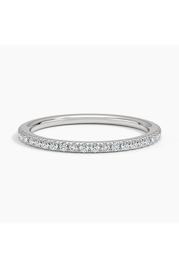 14K Gold Plated Ring - 1.9 Ct Round Cut Moissanite Ring - Full Eternity Band Moissanite Ring for Women's - Simple Engagement Moissanite Ring for Women's - Birthday Gift