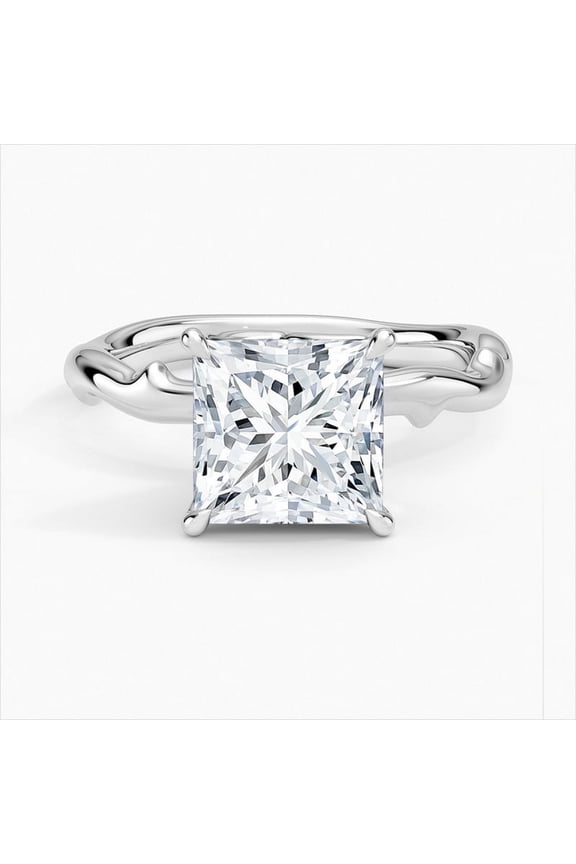 14K Gold Plated Rings - Princess Cut Excellent 2 Ct Moissanite Ring For Women's - Floral Moissanite Rings for Women's - Solitaire Moissanite Rings for Women's - Birthday Gifts