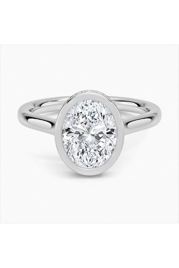 14K Gold Plated Oval Oval 2.2 Ct Moissanite Ring - Engagement Wedding Hidden Halo Ring - Minimalist Fancy Party Wear Ring - Her Wedding Anniversary Gifts - Moissanite Jewelry