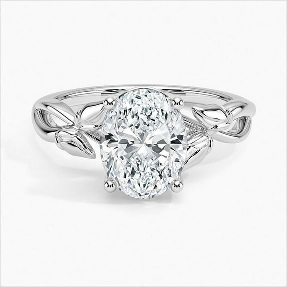 Alpha Jewel 14K White Gold Plated Ring - 1.9 Ct Oval Cut Moissanite Ring - Split Shank Multi Stone Wedding Moissanite Ring - Anniversary Gifts Ring - Wedding Jewelry Women's Gifts