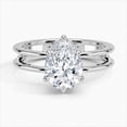 thumbnail image 1 of Alpha Jewel 14K White Gold Plated Ring for Her - 1.9 Ct Pear Cut Moissanite Ring for Women's - Enhancer Moissanite Engagement Wedding Ring for Women's - Moissanite Beautiful Special Occasion Ring, 1 of 2