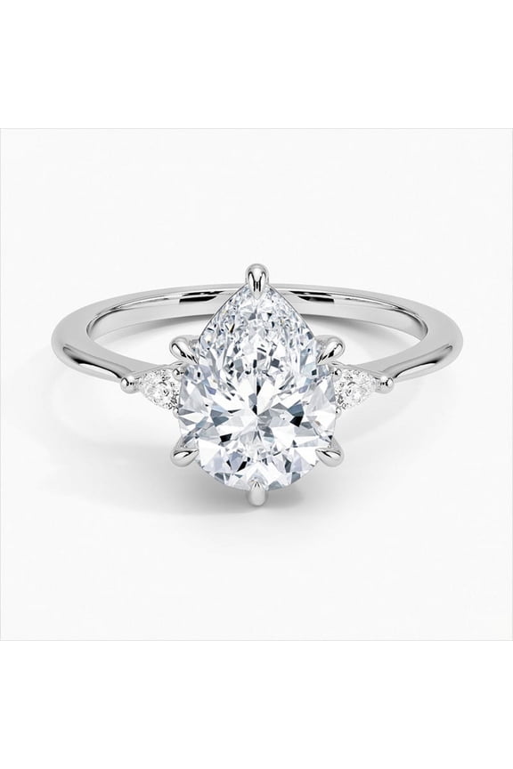 2.1 Ct Pear Cut Moissanite Ring - 14K Gold Plateds - Engagement Wedding Moissanite Jewelry for Women's - Proposal Delicate Ring Gifts for Her - Party Wear Moissanite Ring for Her