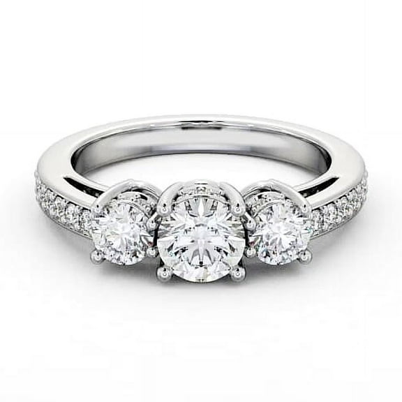 Alpha Jewel 2.3 Ct Lab Created Round Cut Diamond Wedding Rings - 14K White Gold Plated Rings for Women's - Wedding Proposal Ring For Herfriend - Unique Concept Silver Jewelry Gift for Women's