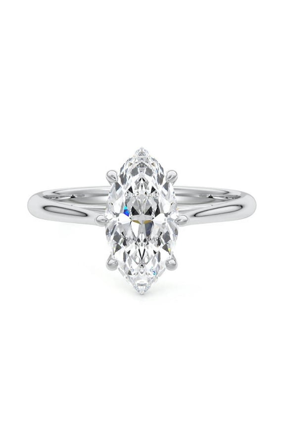 Marquise Cut Excellent 2.2 Ct Moissanite Ring For Women's - 14K Gold Plated Ring - Simple Moissanite Ring for Women's - Solo Stone Moissanite Ring for Women's - Wedding Ring