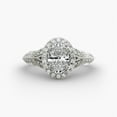 thumbnail image 1 of Alpha Jewel Oval Cut 1.7 Ct Moissanite Wedding Ring for Women's - 14k White Gold Plated Moissanite Rings - Halo Milgrain Anniversary Moissanite Ring for Wife - Moissanite Beautiful Women's Rings, 1 of 4