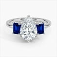thumbnail image 1 of Alpha Jewel Pear Cut 2.6 Ct Moissanite Wedding Ring - 14K Gold Plated Sapphire Wedding Ring - Three Stone Sapphire Ring - Birthday Gifts - 23rd Anniversary Gifts Not Too Expensive, 1 of 2