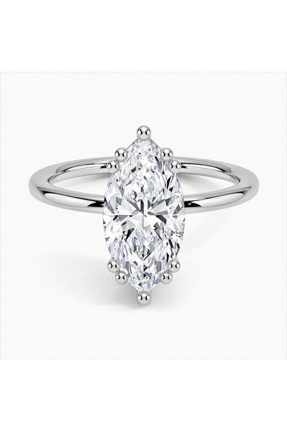 14K Gold Plated - Excellent 2.1 Ct Marquise Cut Moissanite Ring - Ever & Ever Hidden Halo Ring for Women's - Hidden Halo Moissanite Ring for Women's