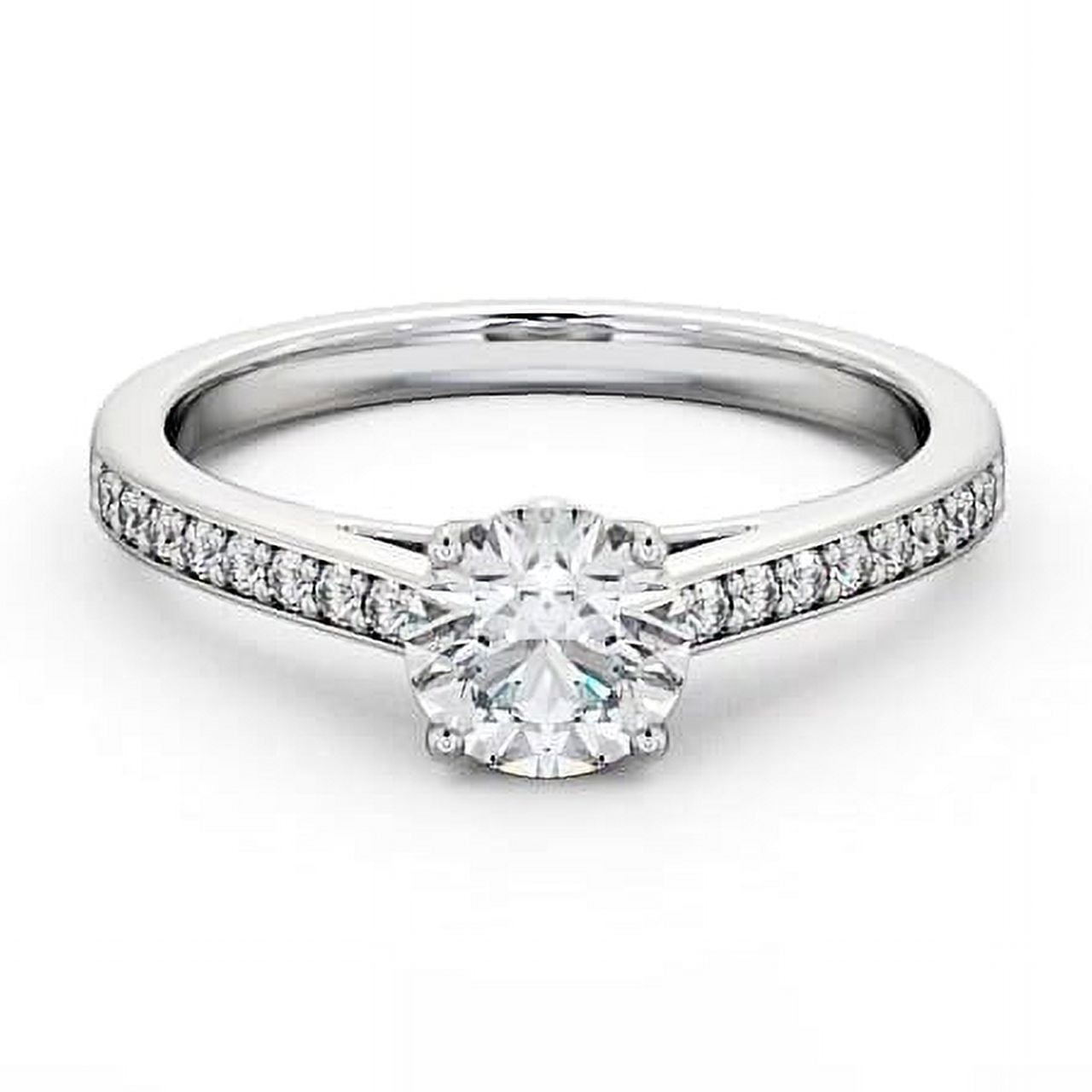 Alpha Jewelry 1.8 Ct Round Cut Moissanite - Solitaire With Accents ...