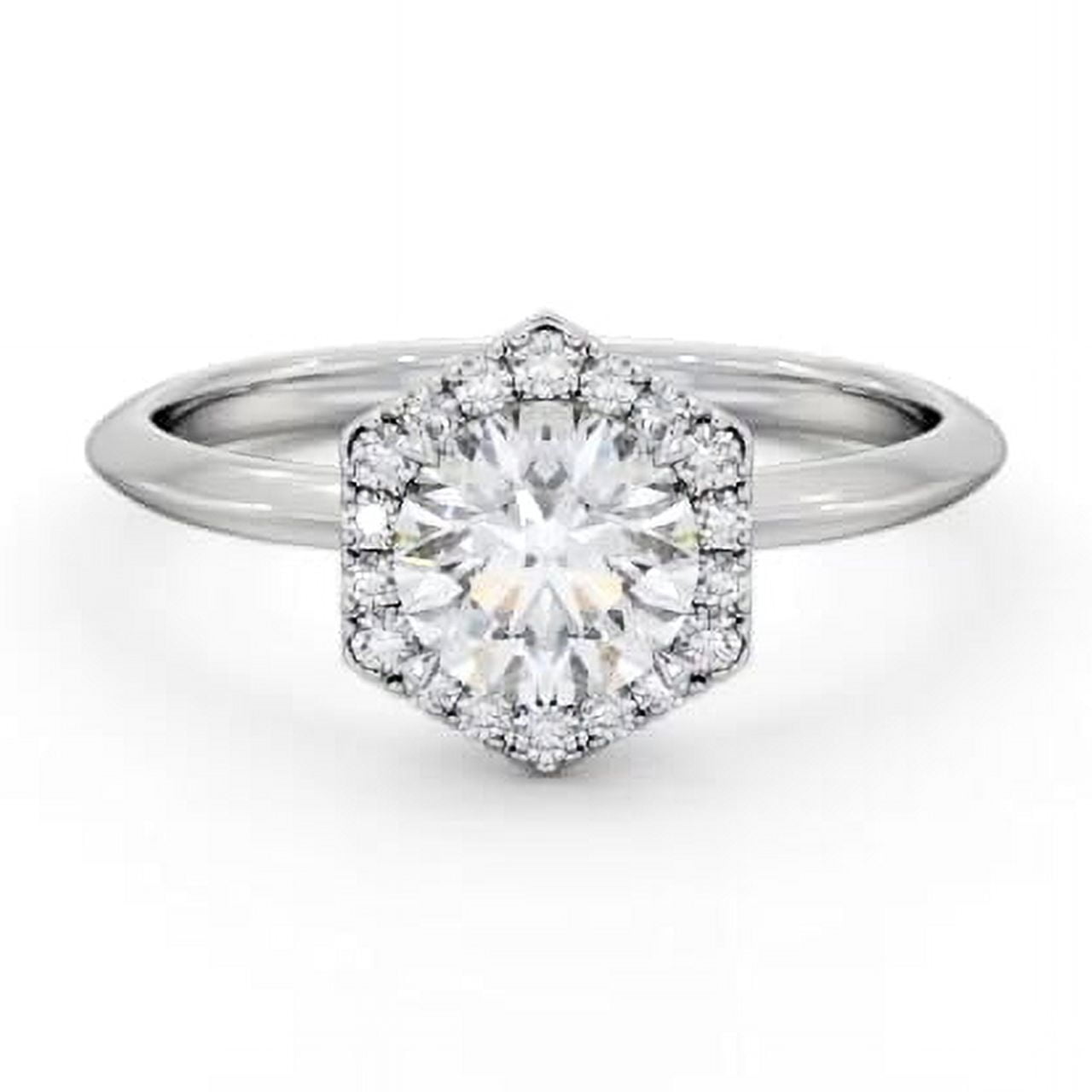 14K Gold Moissanite Engagement Ring – 1ct Round Brilliant Cut, 4-Prong Setting, D Color, For Women