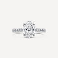 thumbnail image 1 of Alpha Jewelry 14K White Gold Plated Solitaire Rings - Prong Set 1.9 Ct Oval Cut Moissanite Ring - Engagement White Moissanite Rings - Classic Engagement Rings for Women's Gifts, 1 of 7