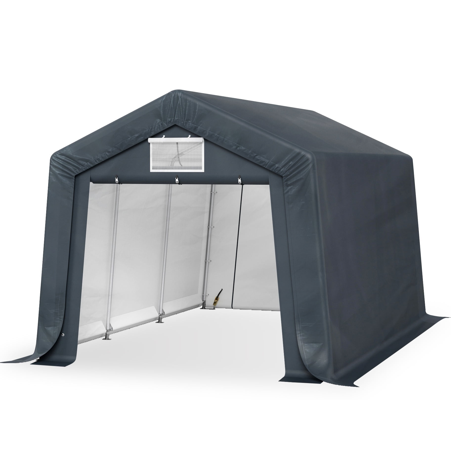 Gray 10' x 15' Heavy Duty Steel Frame Carport Garage