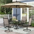 thumbnail image 1 of Alpha Joy 10ft 3 Tier Auto-Tilt Outdoor Patio Umbrella Beach Garden Double Vented Table Umbrella with Push Button and Crank, Beige, 1 of 9
