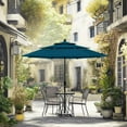 thumbnail image 1 of Alpha Joy 10ft 3 Tier Auto-Tilt Outdoor Patio Umbrella Beach Garden Double Vented Table Umbrella with Push Button and Crank, Cerulean, 1 of 6