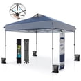 thumbnail image 1 of Alpha Joy 10x10ft Pop-up Canopy Instant Outdoor Canopy Tent Portable Straight Leg Shelter with Roller Bag for Outside, Blue and White, 1 of 8