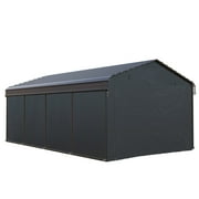 Alpha Joy 12' x 20' Heavy Duty Galvanized Steel Carport with Side Walls Multi-Purpose Shelter