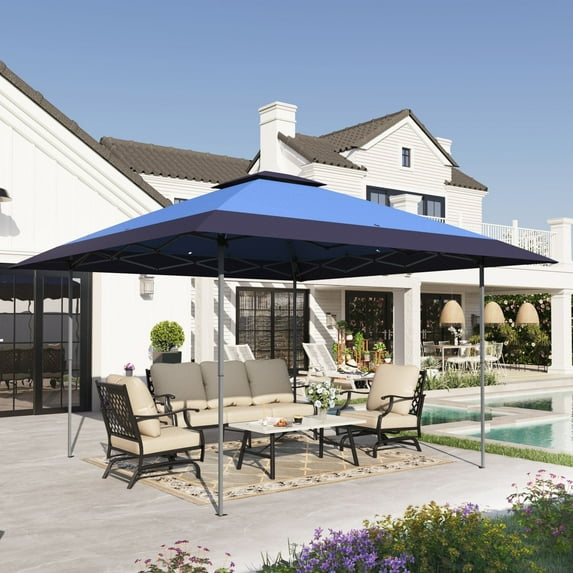 Alpha Joy 13'x13 Pop Up Canopy Tent Outdoor Event Camping Instant Tent with Roller Bag, Blue