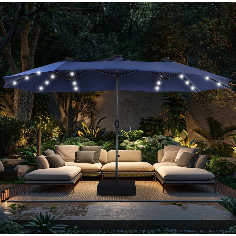 brylane walmart light for patio umbrella String Lights with 16 Color Changing and 12 Modes, Remote Control 104 Ultra Bright LED Beads Waterproof Battery and USB Operated with 8 Strings Patio Umbrellas Camping Tents Equipped with 32 LED lights that emit soft light Walmart is selling a 10-foot