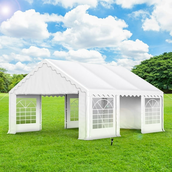 Alpha Joy 16' x 20' Party Tent Heavy Duty Outdoor Event Wedding Shelter with 6 Removable Sidewalls