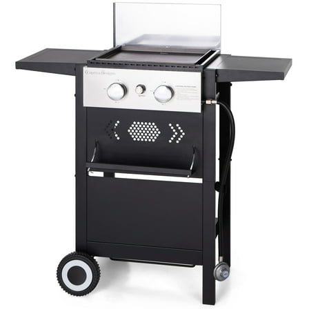 Alpha Joy 2-Burner Propane Gas Grill and Griddle Combo with Lid