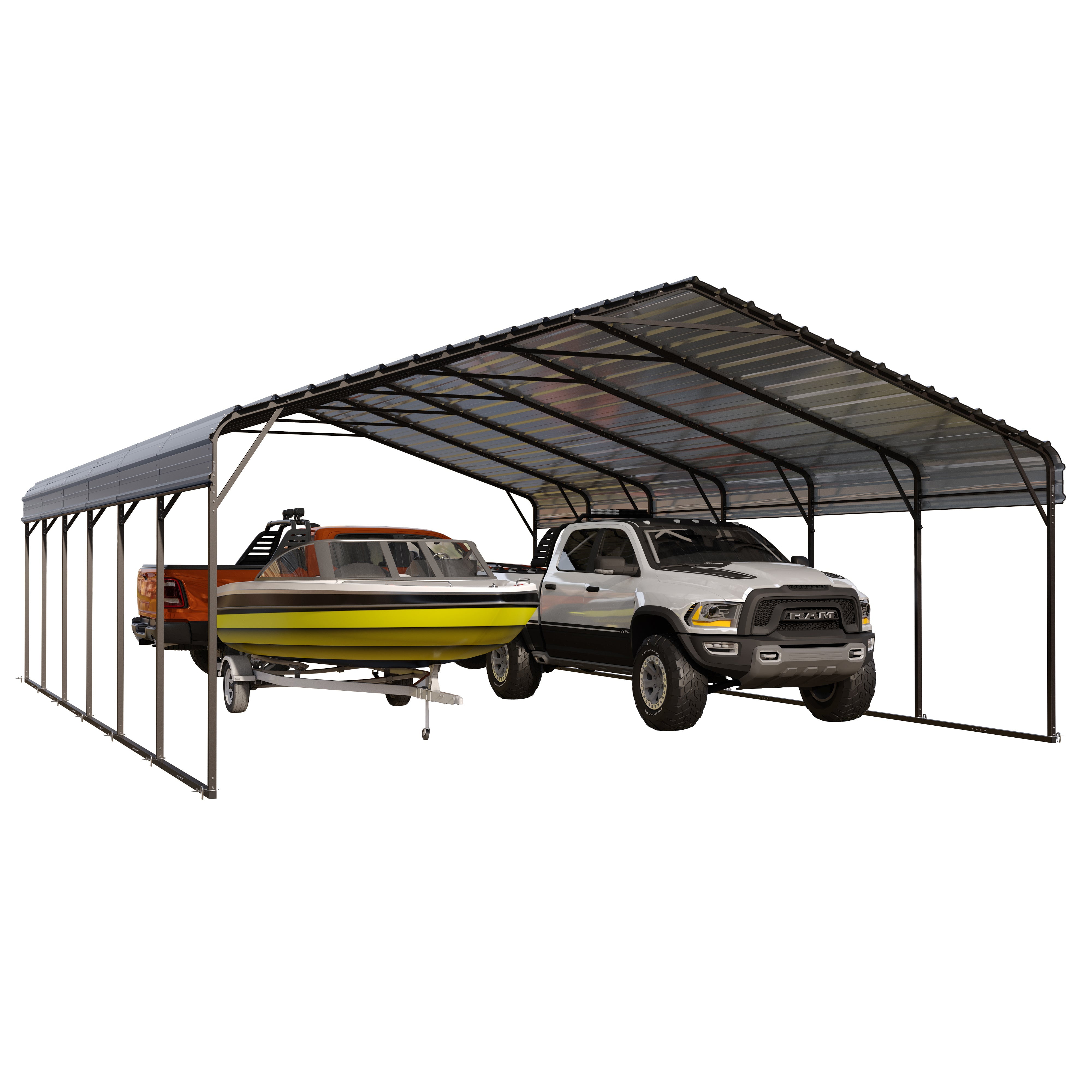 The Coupon deal of  Alpha Joy 20' x 30' Heavy Duty Carport with Galvanized Steel Roof Cars Garage Shelter