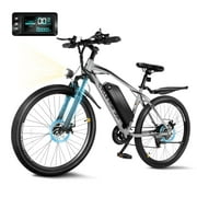 Alpha Joy 26" Rated 500W E-Bike, 26"x2" Tire Electric Mountain Bike, 48V Ebike for Adults with LCD Display UL2849, Gray