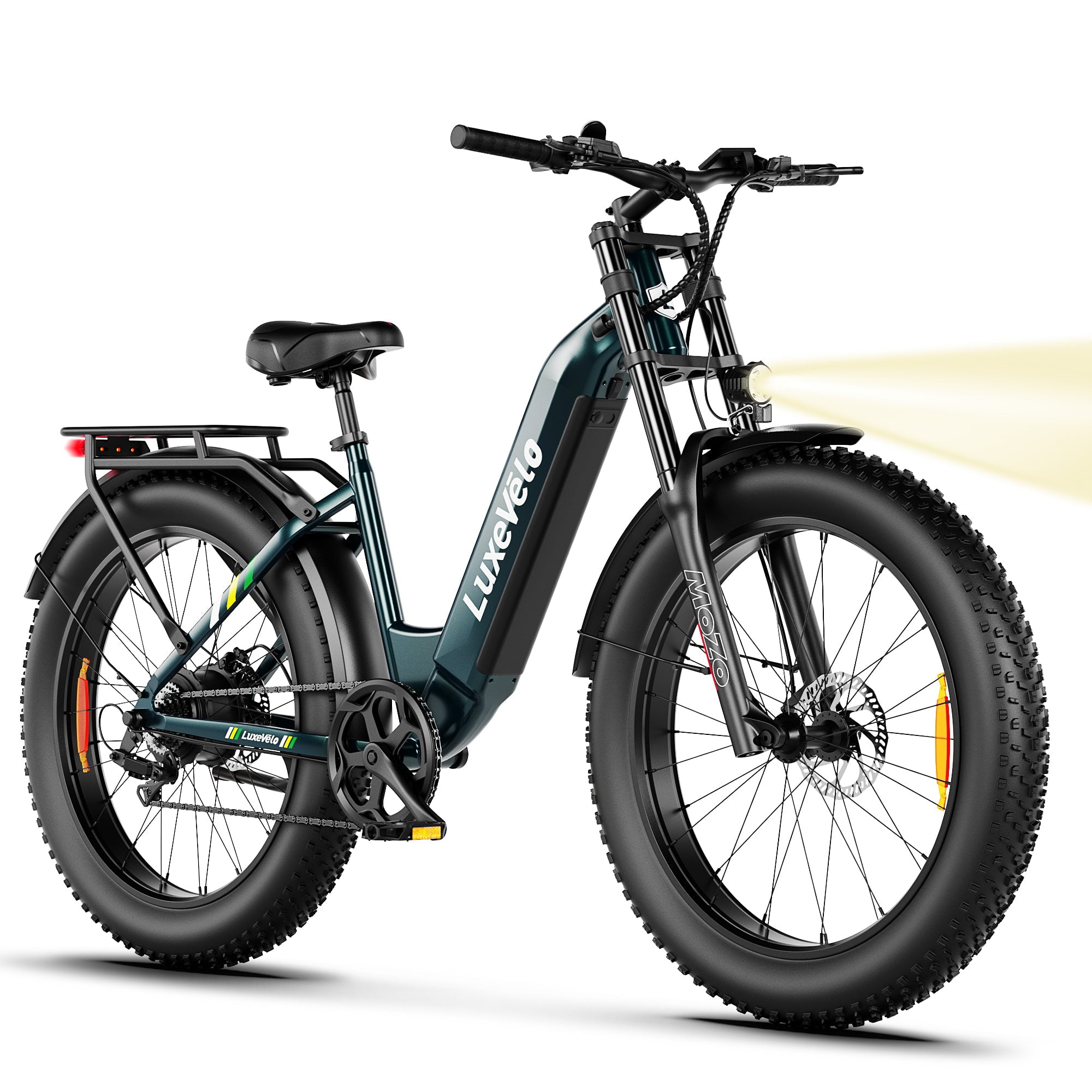 Alpha Joy 26" Rated 500W Peak 1000W E-Bike, 26" Fat Tire Electric Mountain Bike, 48V Ebike for Adults with LED Headlight UL2849