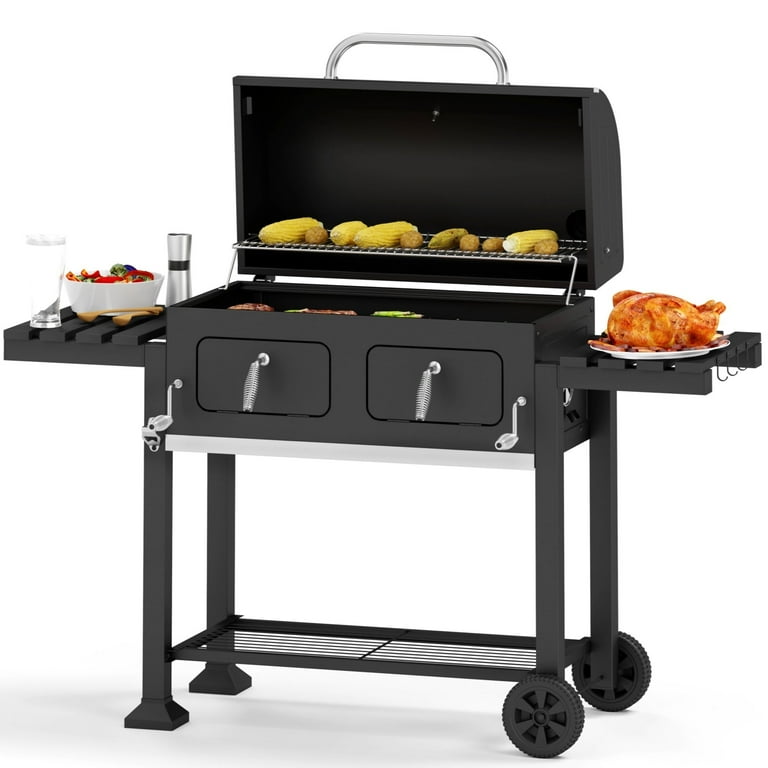 Alpha Joy 34 inch Heavy Duty Stainless Steel BBQ Charcoal Grill for Backyard Outdoor Portable Barbecue Grill Walmart