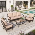 thumbnail image 1 of Sophia & William 4 Piece Metal Patio Balcony Furniture Set 5-Seat Outdoor Conversation Set with Spring Rocking Chairs and Coffe Table, 1 of 9