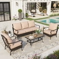 thumbnail image 1 of Sophia & William 4 Piece Metal Patio Furniture Set 5-Seat Outdoor Wicker Rattan Conversation Set with Armchairs and Coffee Table, 1 of 9