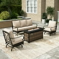 thumbnail image 1 of Sophia & William 4 Piece Steel Patio Furniture Set 5-Seat Outdoor Conversation Set with 56" Fire Pit Table and Spring Rocking Chairs, 1 of 8
