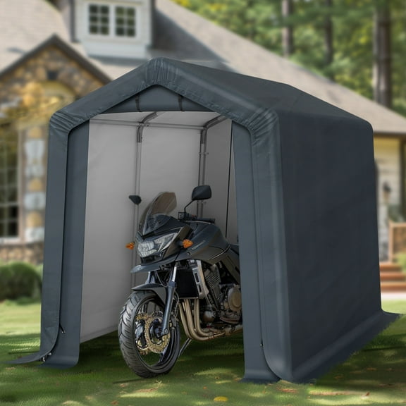 Alpha Joy 5.9 x 9.8 x 6.8ft Outdoor Storage Shed Heavy Duty Portable Carport Canopy Shelter, for Bike, Motorcycle, Garden Storage