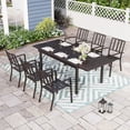 thumbnail image 1 of Alpha Joy 7-Piece Steel Patio Dining Set Outdoor Furniture Set with Extendable Table for 6, 1 of 8