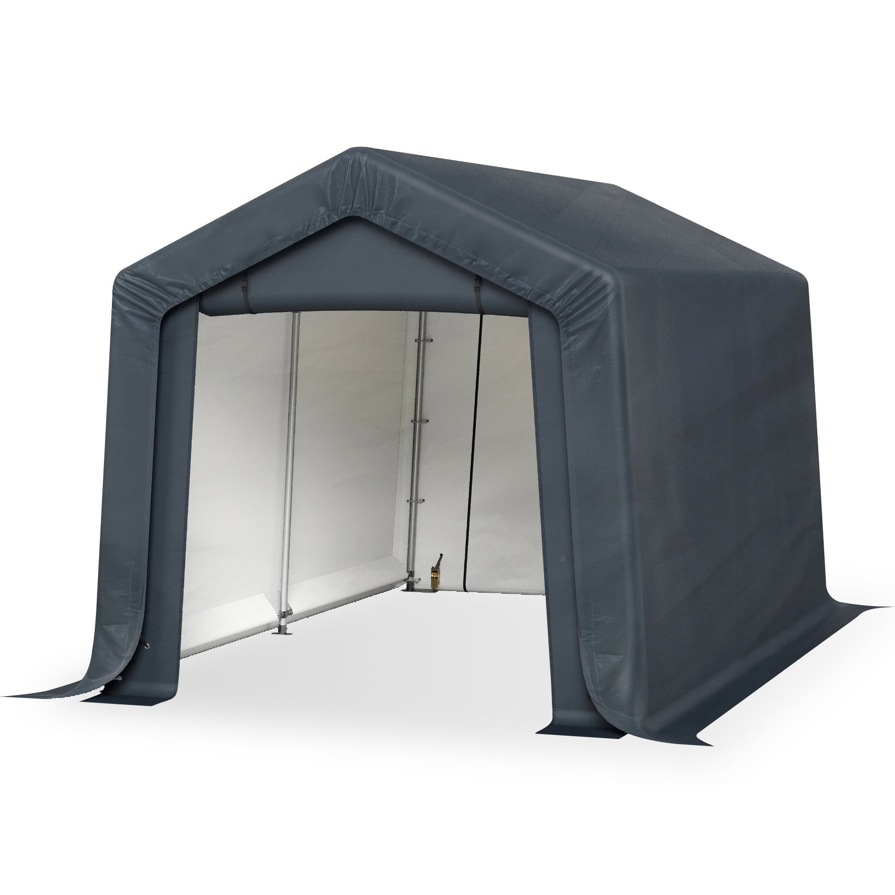 8' x 12' Gray Steel Frame Portable Carport Shelter