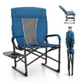thumbnail image 1 of Alpha Joy Chair Two-Position Adjustable High Back Heavy-Duty Oversized Director Chair with Side Table - Blue, 1 of 10