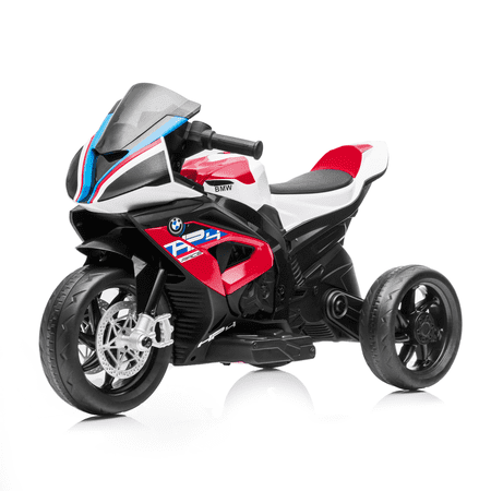 12V Electric Ride On Motorcycle for Kids BMW Licensed 3-Wheel Electric Motorbike Battery Powered Ride on Toys w/Music Headlight for Boys Girls Aged 3-6, Red