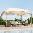 thumbnail image 1 of Alpha Joy 10'x13' Outdoor Gazebo Galvanized Iron Gazebo Canopy for Patio, Backyard, Deck and Lawn, Beige, 1 of 8