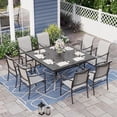 thumbnail image 1 of Alpha Joy Outdoor Patio Dining Set with 60" Square Metal Table & Textilene Chairs Furniture Set for 8, 1 of 7