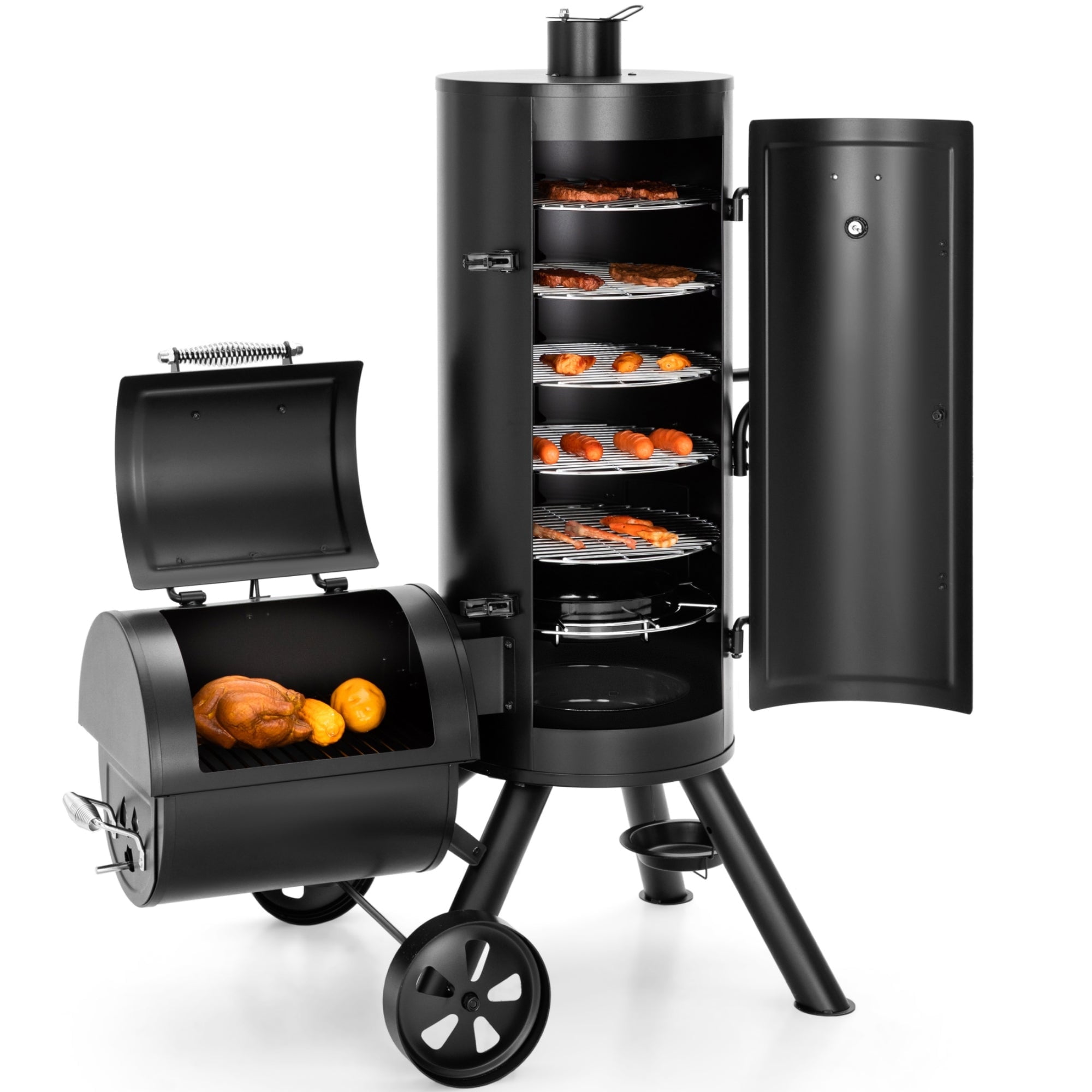 Alpha Joy Vertical Charcoal Grill, 5-Layer Adjustable Grates, 961