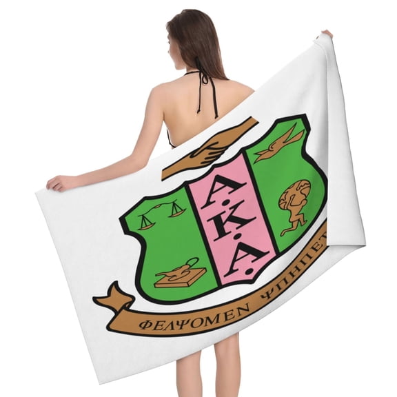Alpha Kappa Alpha Bath Towel Washcloths Beach Towel Quick Dry Towel Microfiber Absorbent Bath Towel 32x52 In