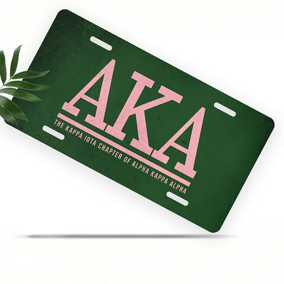 Alpha Kappa Alpha Logo Front License Plate, Metal License Plate, Funny Standard Plates Personalized Novelty Decorative For Men/Women/Boys/Girls Car 6×12 Inch