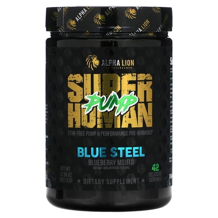 Alpha Lion Pump, Stimulant Free Preworkout, Muscle Fullness (Blue Steel)