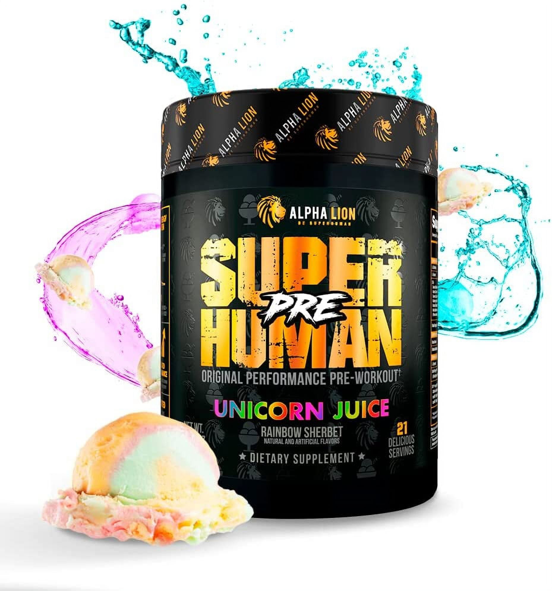 Alpha Lion Superhuman Pre Workout, Unicorn Juice, 21 Servings, Award Nutrition