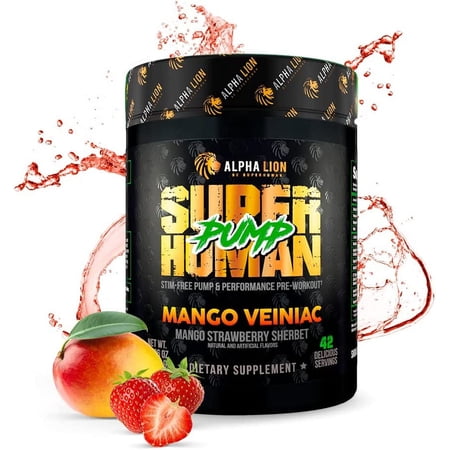 Alpha Lion Superhuman Pump Pre Workout Stim-Free Mango Veiniac (42 servings) *EN