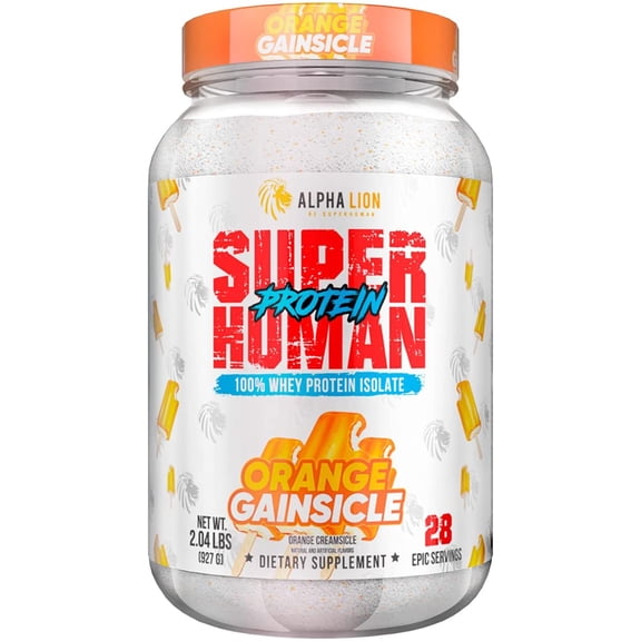 Alpha Lion Whey Protein Powder, Support Muscle Growth & Recovery, Maximize Protein Absorption, Pure Whey Protein Isolate (28 Servings, Orange Gainsicle)