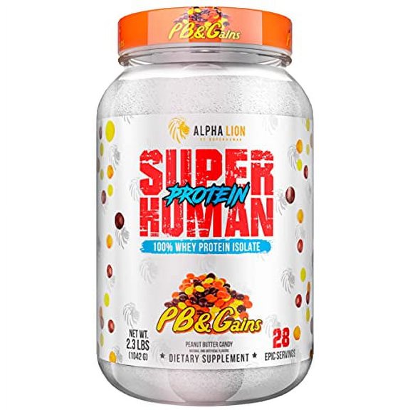 Alpha Lion Whey Protein Powder, Support Muscle Growth & Recovery, Maximize Protein Absorption, Pure Whey Protein Isolate (28 Servings, PB & Gains)
