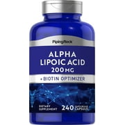 Alpha Lipoic Acid 200mg Capsules | 240 Count | plus Biotin | Non-GMO, Gluten Free Supplement | By Piping Rock