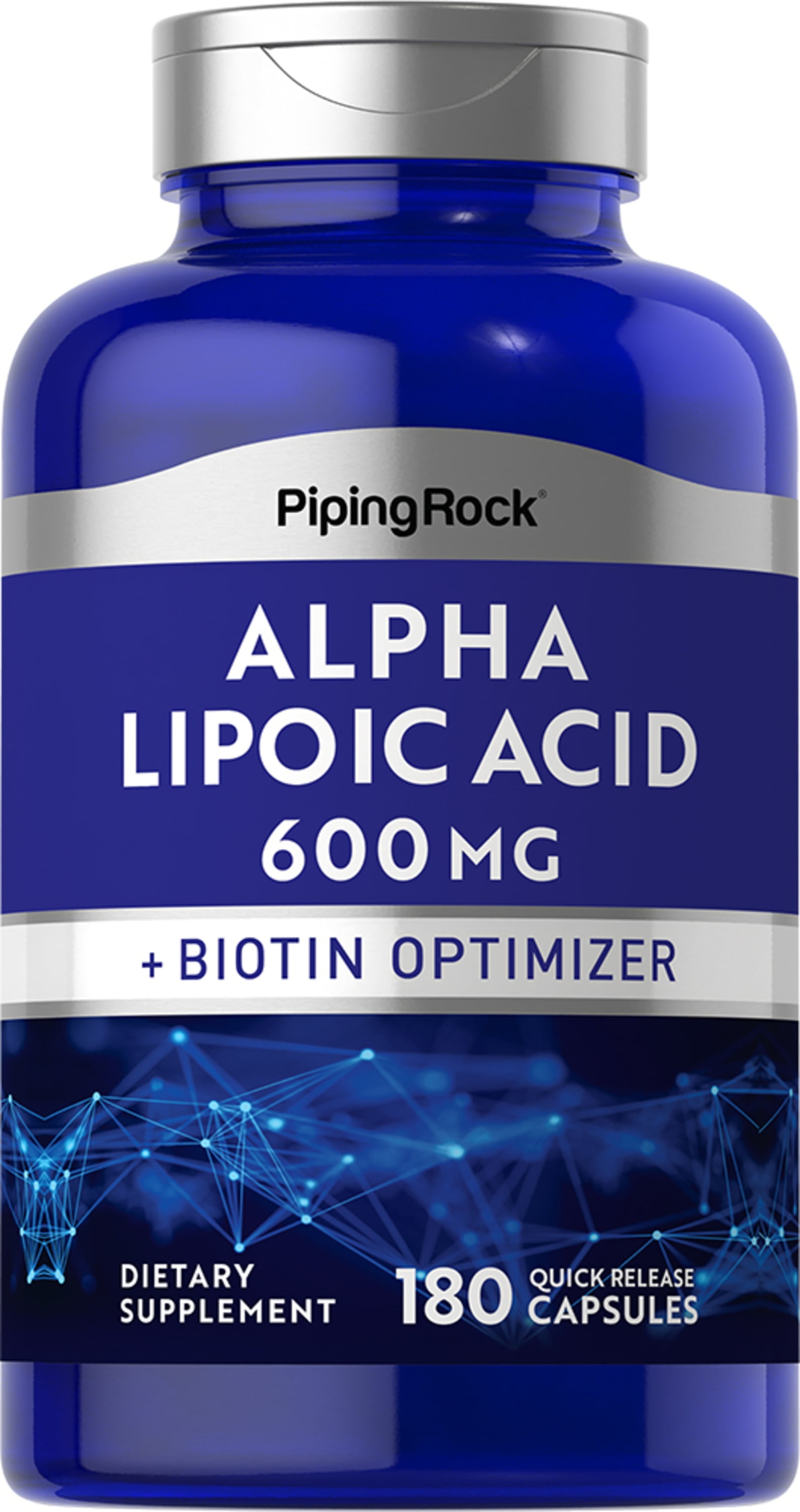 Alpha Lipoic Acid 600 mg 180 Capsules With Biotin Optimizer by Piping Rock